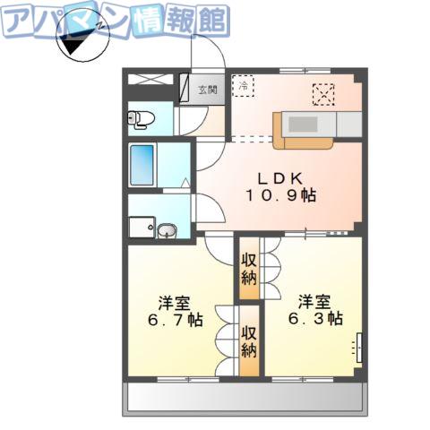 アルビレオパーク(2LDK/1階)の間取り写真