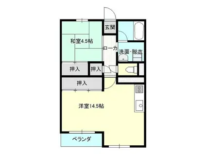 小岩井中津川マンション(1LDK/14階)の間取り写真
