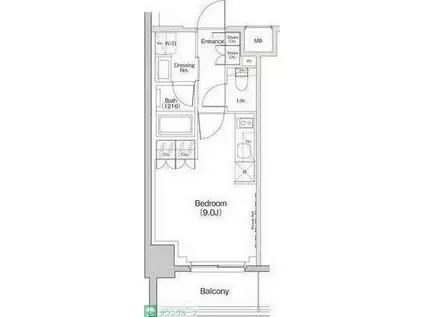 ザ・パークハビオ東長崎(ワンルーム/4階)の間取り写真