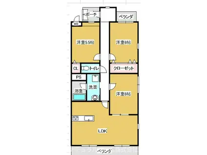 クオリティタウン上野参番館(3LDK/1階)の間取り写真