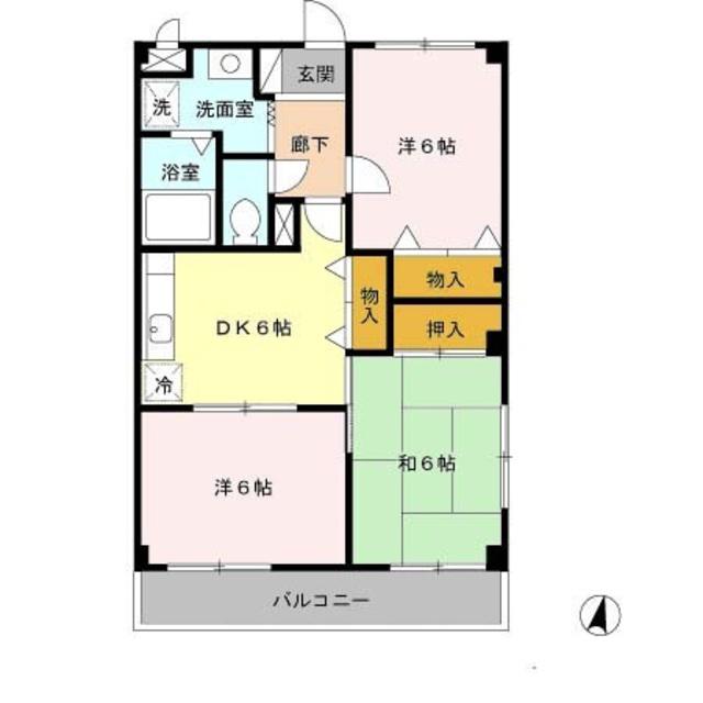 ＪＲ和歌山線 下井阪駅 徒歩19分 3階建 築25年(2LDK/1階)の間取り写真