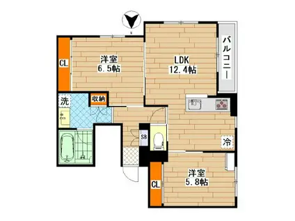 LE SERENO(2LDK/2階)の間取り写真