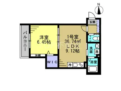 セミカ葛城 I(1LDK/2階)の間取り写真