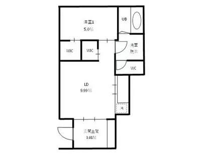 MAISON HINATA(1LDK/1階)の間取り写真