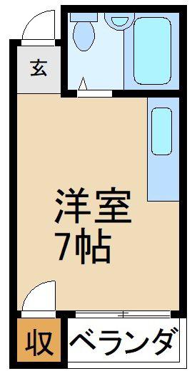 エステート谷(ワンルーム/1階)の間取り写真