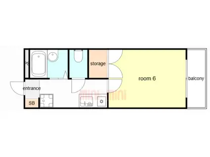 ヘーベル青木(1K/1階)の間取り写真