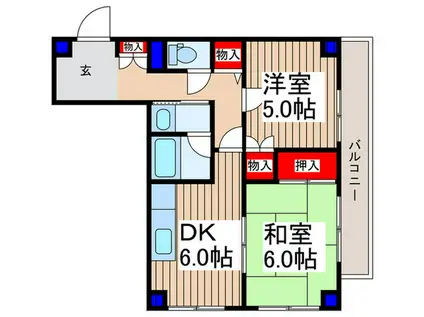 カーサヘリオス(2DK/3階)の間取り写真