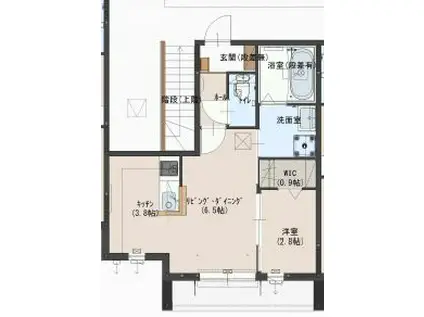 グランドゥール壱町田(1LDK/2階)の間取り写真