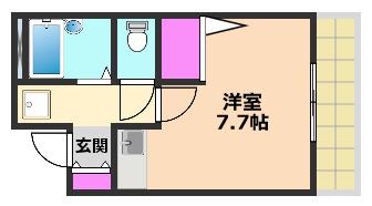 アーバンハイツ城北(ワンルーム/2階)の間取り写真