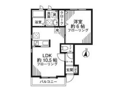 アークエクセル祖師谷(1LDK/1階)の間取り写真