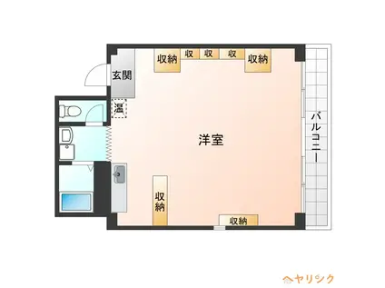 ノイエ・シュトラッセ山木田ビル(ワンルーム/7階)の間取り写真