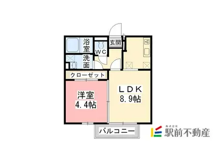 ヴィラージュ天祐館(1LDK/2階)の間取り写真