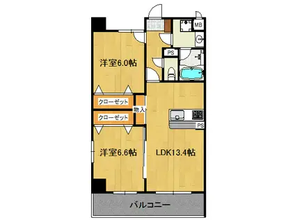  ANIMO(2LDK/4階)の間取り写真