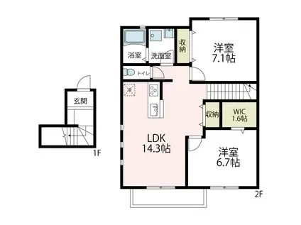 ルミナススクエア(2LDK/2階)の間取り写真
