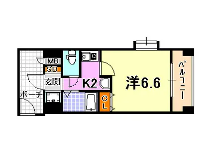 エステムコート新神戸エリタージュ(1K/5階)の間取り写真