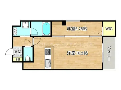 ベリーウェルIII(1LDK/10階)の間取り写真
