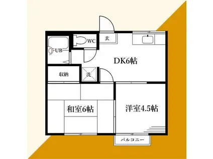 マーサ三春(2DK/2階)の間取り写真