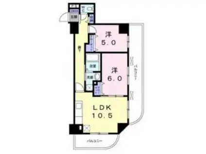 菊水レジデンス綱島I(2LDK/2階)の間取り写真