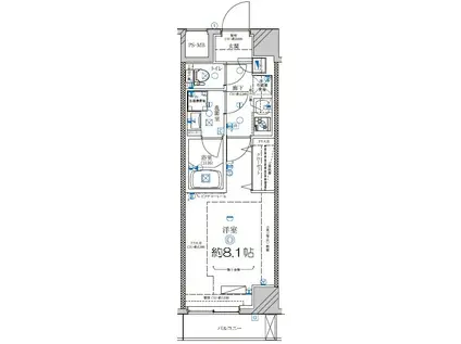 ディアレイシャス下北沢(1K/5階)の間取り写真