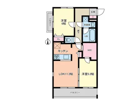 モストンソラーレ(2LDK/2階)の間取り写真