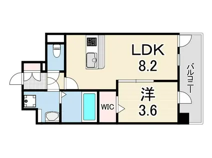 GENOVIA世田谷砧II(1LDK/8階)の間取り写真