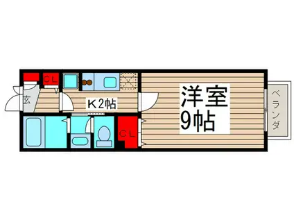 ベルフェン21(1K/2階)の間取り写真