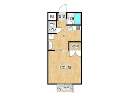 BLISS(1K/1階)の間取り写真