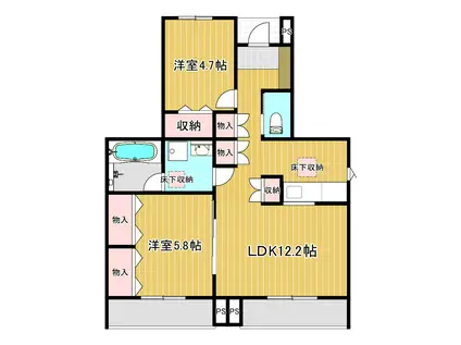 APTサン・シルフI(2LDK/1階)の間取り写真
