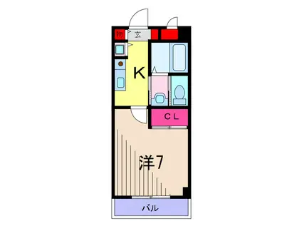 ツインアドレス(1K/1階)の間取り写真