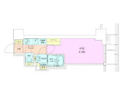 赤坂レジデンス壱番館(1K/8階)の間取り写真