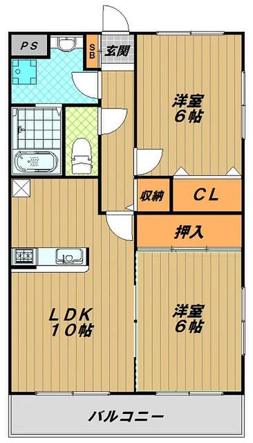 ラビスタヒロセ(2LDK/3階)の間取り写真