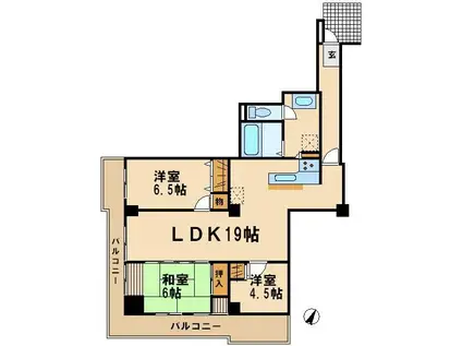 プロムナード仲町台7-2号棟(3LDK/9階)の間取り写真