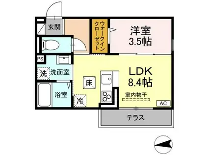 ロイヤルステージ横浜町(1LDK/1階)の間取り写真