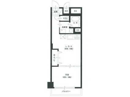 ニックハイム茅場町(1LDK/5階)の間取り写真