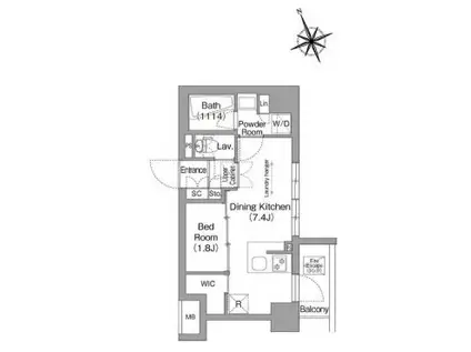 コンフォリア東葛西(1DK/3階)の間取り写真