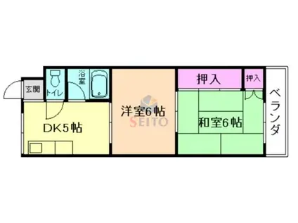 イースト蛍池(2DK/2階)の間取り写真