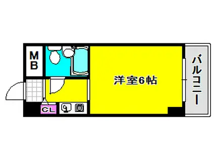 コスモプラザ三宮(1K/3階)の間取り写真