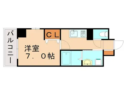 ワイエスビル(1K/1階)の間取り写真