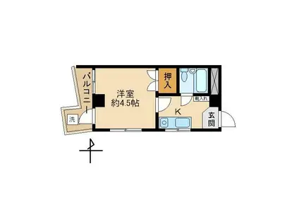 ゆうらいくビル(1K/3階)の間取り写真