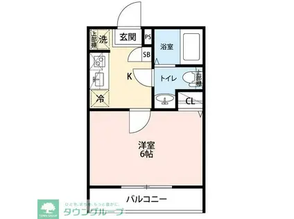 エクセラン中浦和(1K/2階)の間取り写真