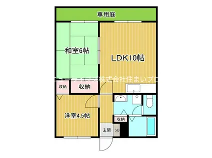 エスポワールA(2LDK/1階)の間取り写真