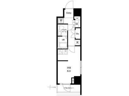 GENOVIA両国VIGREEN VEIL(ワンルーム/8階)の間取り写真