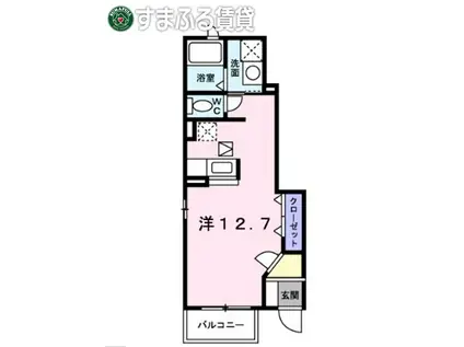 ノーブル郷東A(ワンルーム/1階)の間取り写真