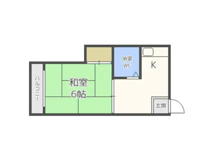 メモリアル箱崎(1K/4階)の間取り写真