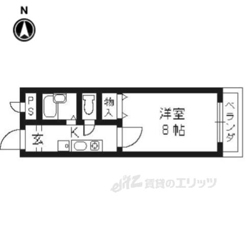 リバーヒルズ(1K/3階)の間取り写真
