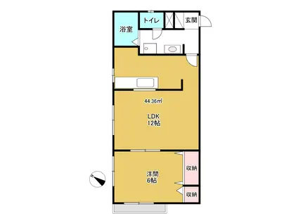 フラッツマルイ(1LDK/2階)の間取り写真