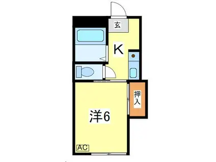 ウインズ紫波(1K/2階)の間取り写真