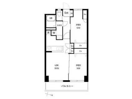 PARK MODERN つつじヶ丘(2LDK/4階)の間取り写真