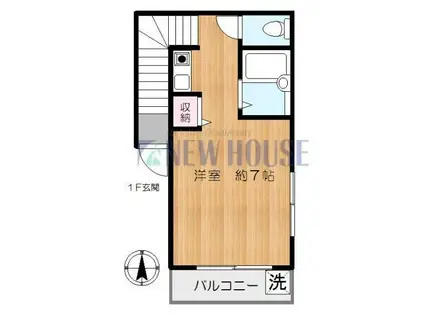 上田ハイム(ワンルーム/2階)の間取り写真