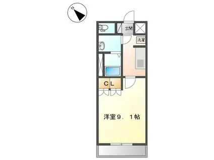 トゥルーハート(1K/2階)の間取り写真